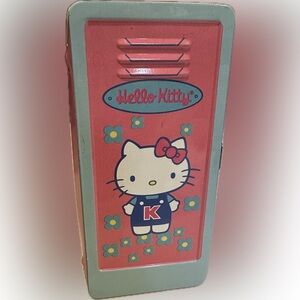 VTG 2001 SANRIO CO LTD HELLO KITTY PINK BLUE LOCKER TOY BOX COLLECTIBLE NO LOCK